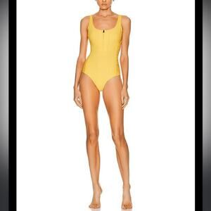 Moncler One Piece Swimsuit Yellow Small